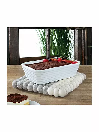 CILIO | Dessous de plat LANA DUE en laine gris-blanc | 